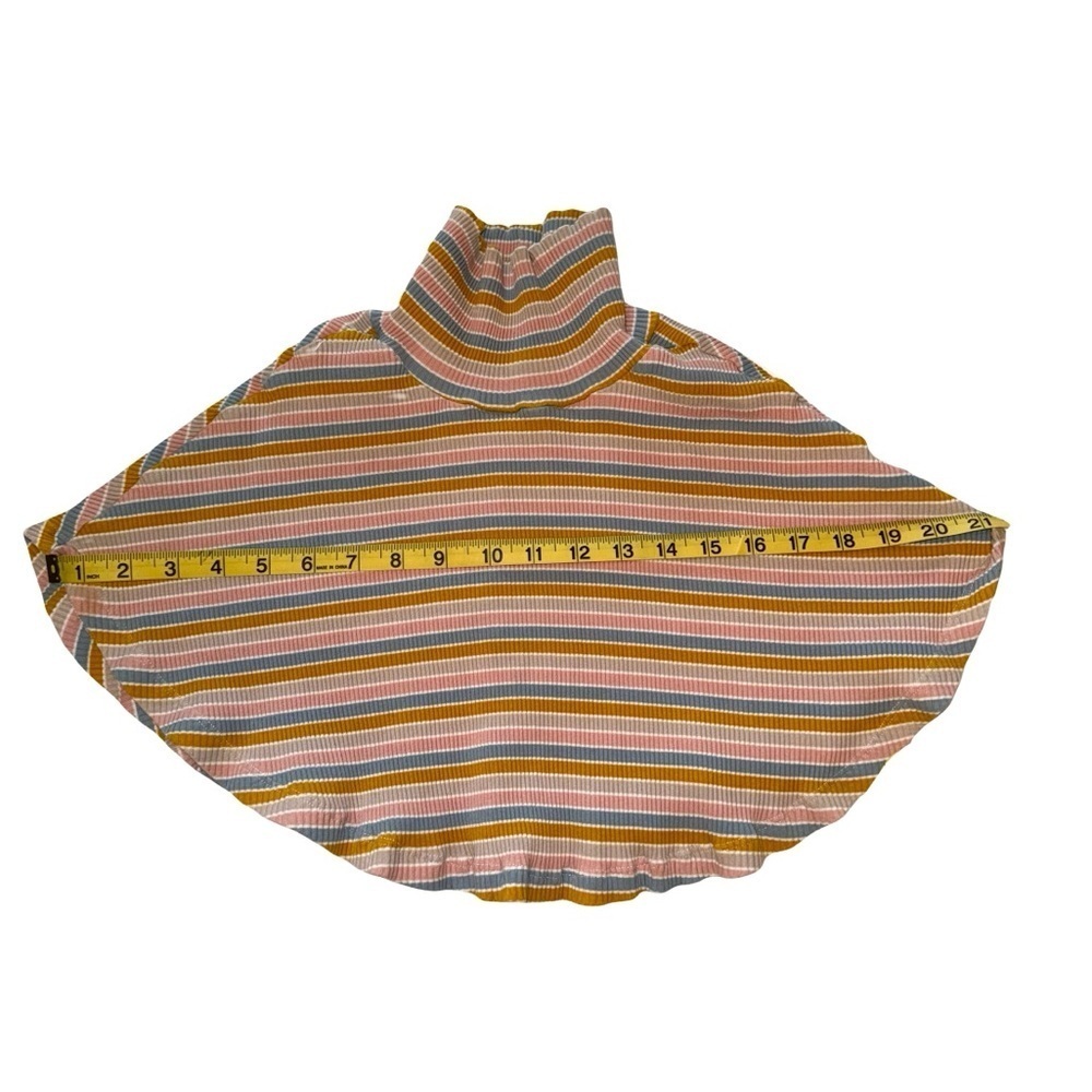 Vignette Girls Ribbed Striped Mock Neck Shawl Shoulder Warmer Size 7 - Picture 2 of 5